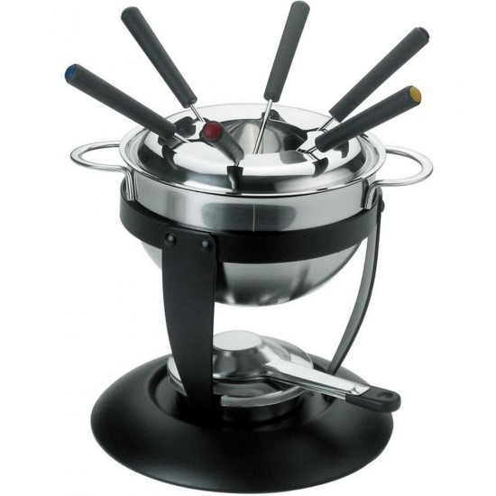 Aparelho Para Fondue 11 Pecas Duplo Aço Inox E Cerâmica